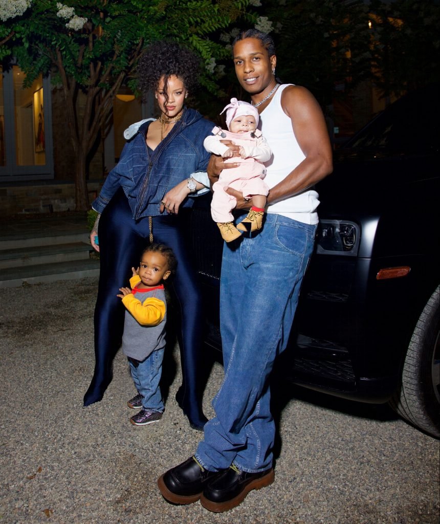 WORLD EXCLUSIVE Mandatory Credit: Photo by DIGGZY/REX/Shutterstock (14109110a) WORLD EXCLUSIVE - Rihanna and ASAP Rocky are sharing with the world an intimate photoshoot along with their newborn son, Riot Rose. Rihanna, seen for the first time since giving birth in August, was glowing with happiness as she posed in the comfort of their home for these incredible pictures. Their latest edition wore a pink durag, with a jumpsuit and tiny Timberland boots, as the parents carried him gently in their arms. 1 year old big brother, Rza, was also included in the precious family moments, as he laughed while riding on his dads shoulders. Rihanna looked incredible in a denim hooded jacket and navy blue pantaleggings, showing off her post pregnancy curves only weeks after giving birth. Rocky sported a clean cut look, in a white tank top and Bottega Veneta printed leather jeans, before adding on a green plaid coat. Celebrity photographer, Miles Diggs, known professionally as Diggzy was behind the lens of the shoot, a follow up on the couples iconic pregnancy reveal back in 2022 WORLD EXCLUSIVE - And Then There Were Four! Rihanna and ASAP Rocky Unveil Their Newborn Son, Riot Rose, As They Pose for Intimate Photoshoot, USA - 19 Sep 2023
